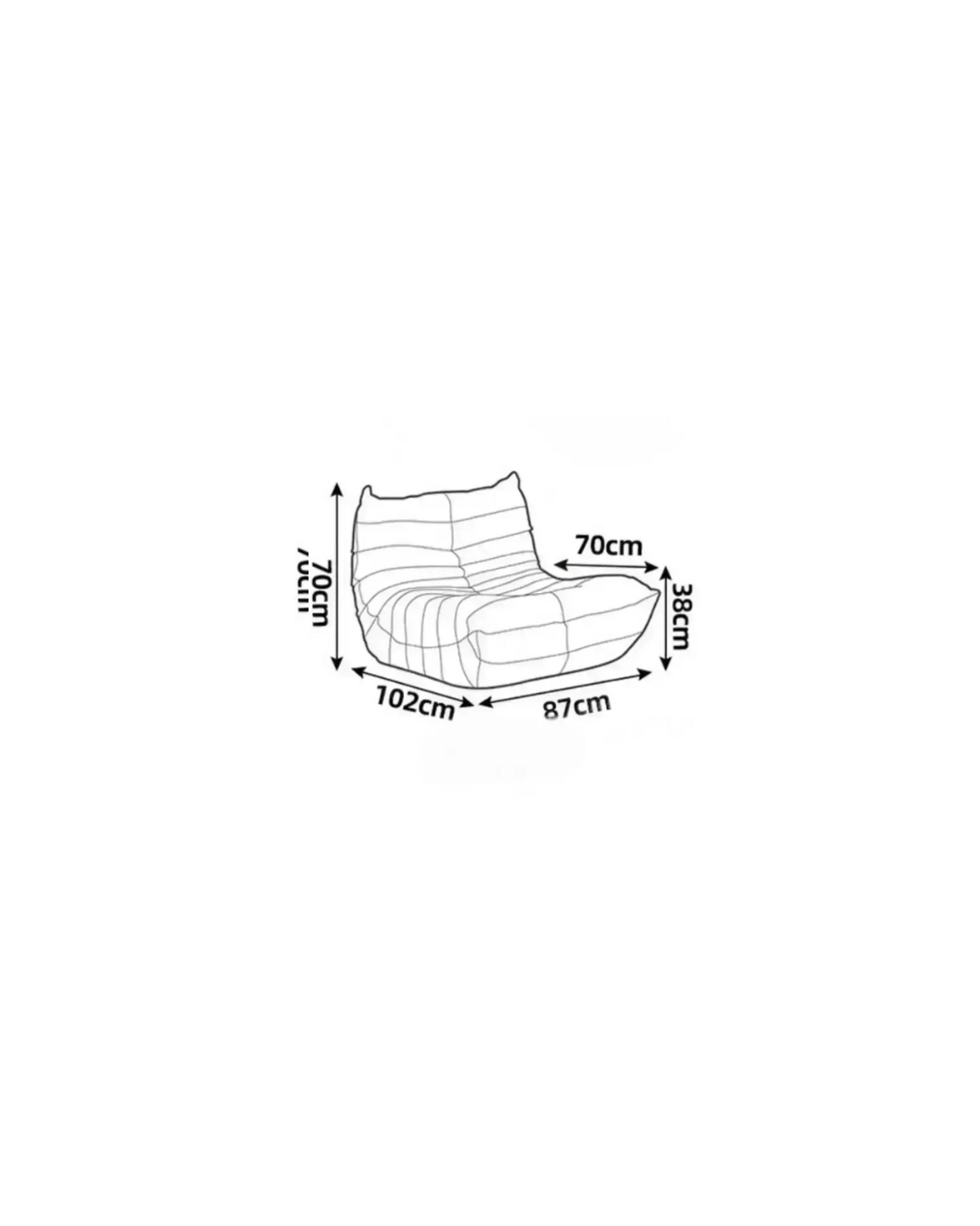 Sofa By Design Royal Blue Togo-inspired sofa Sofa By Design