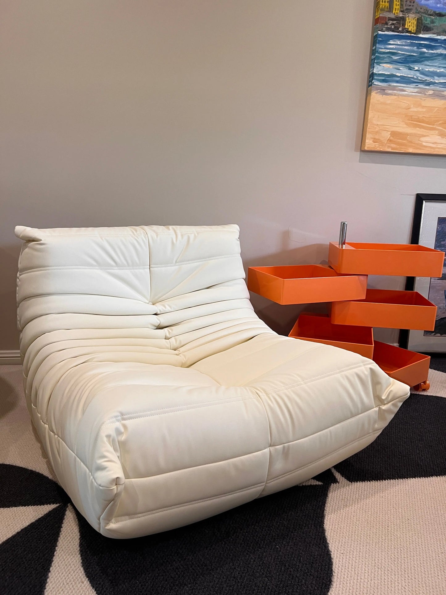 Retro Orange Rotating 5 Layers Storage Cabinet Sofa By Design