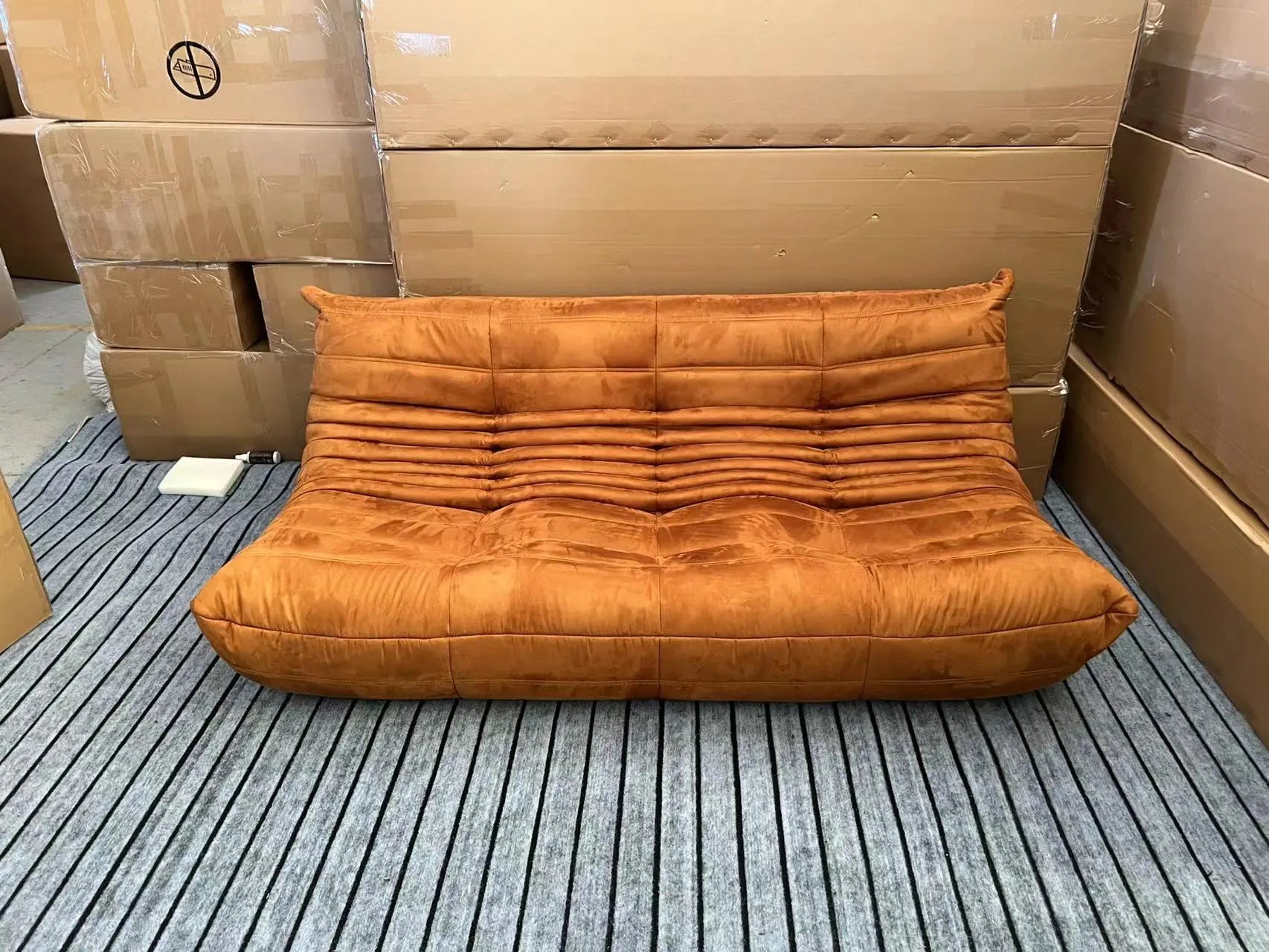 SofaByDesign Fireside Modern Retro Sofa Three Seater lazy Caterpillar Couch - Sofa By Design