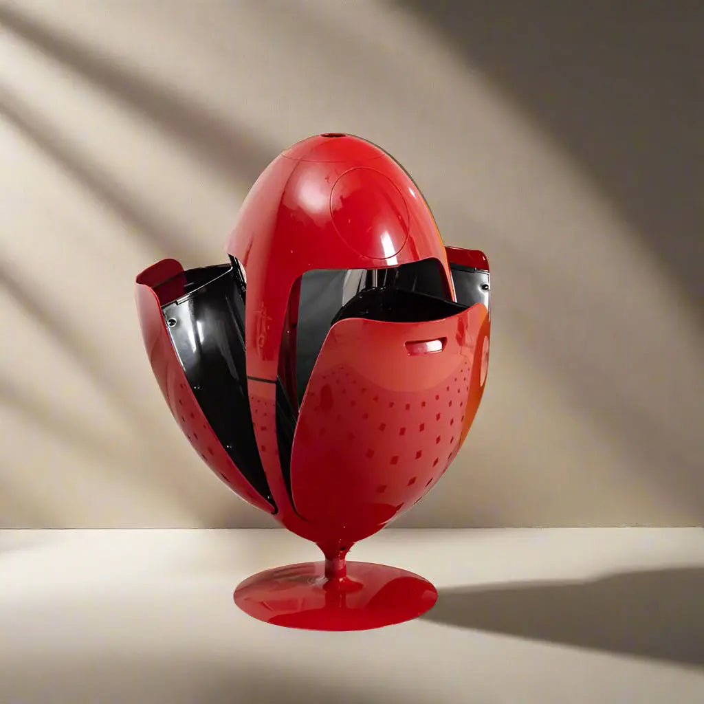 Modern Red Dinosuar Egg Bin Trash Can With Bottle Crusher Sofa By Design