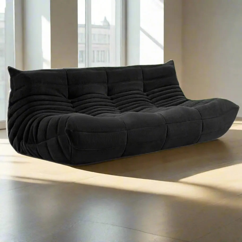 SofaByDesign Fireside Togo-Inspired Sofa Beige Three Seater Lounge Sofa By Design