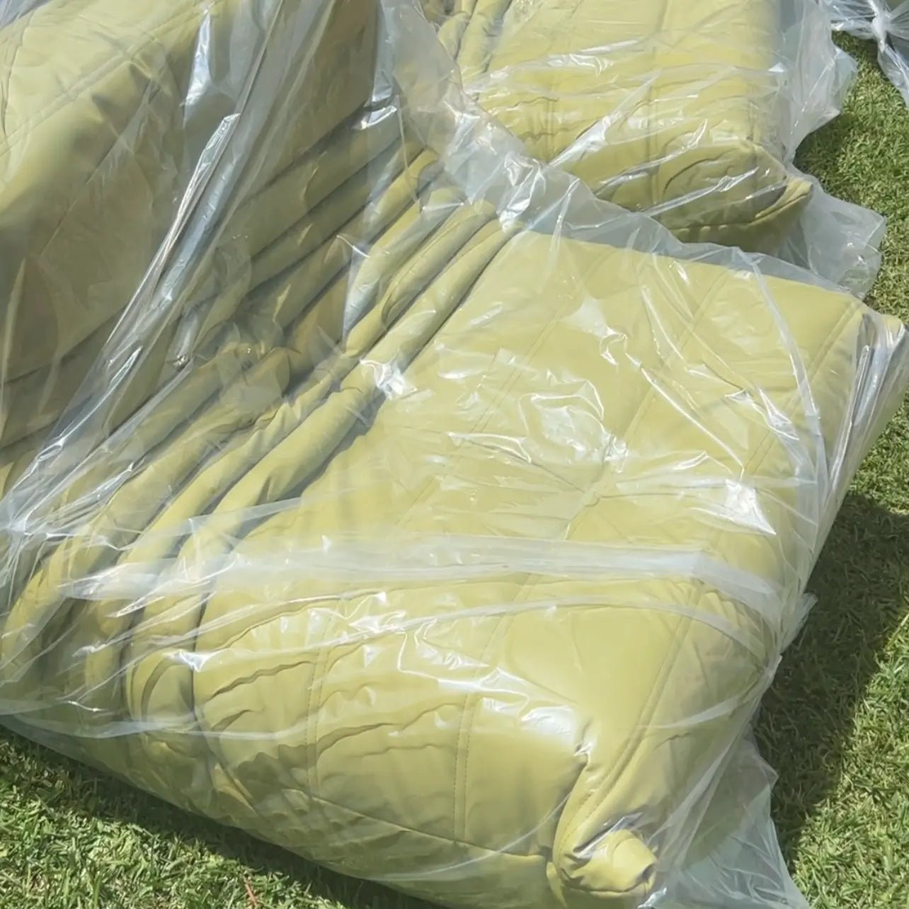 Sofa By Design Avocado Green Microfiber Leather Togo-inspired Chair Replica - Sofa By Design