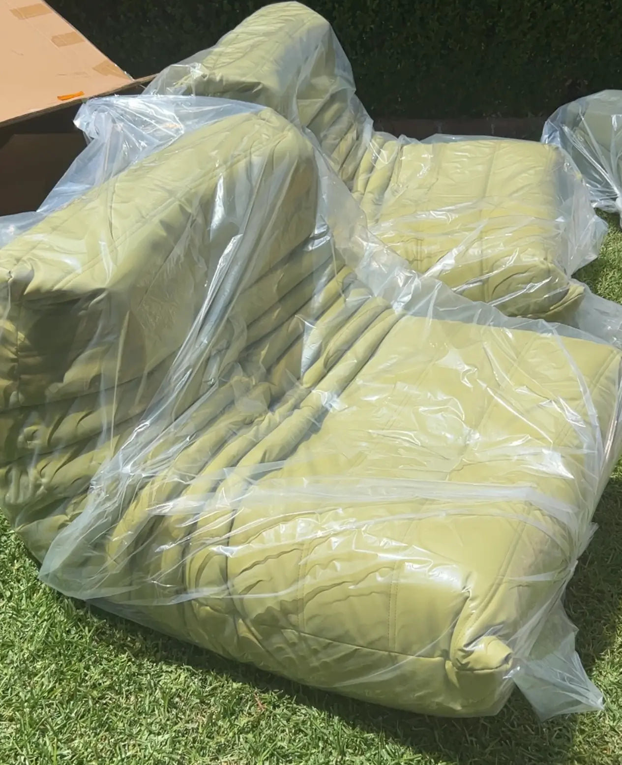 Sofa By Design Avocado Green Microfiber Leather Togo-inspired Chair Replica - Sofa By Design