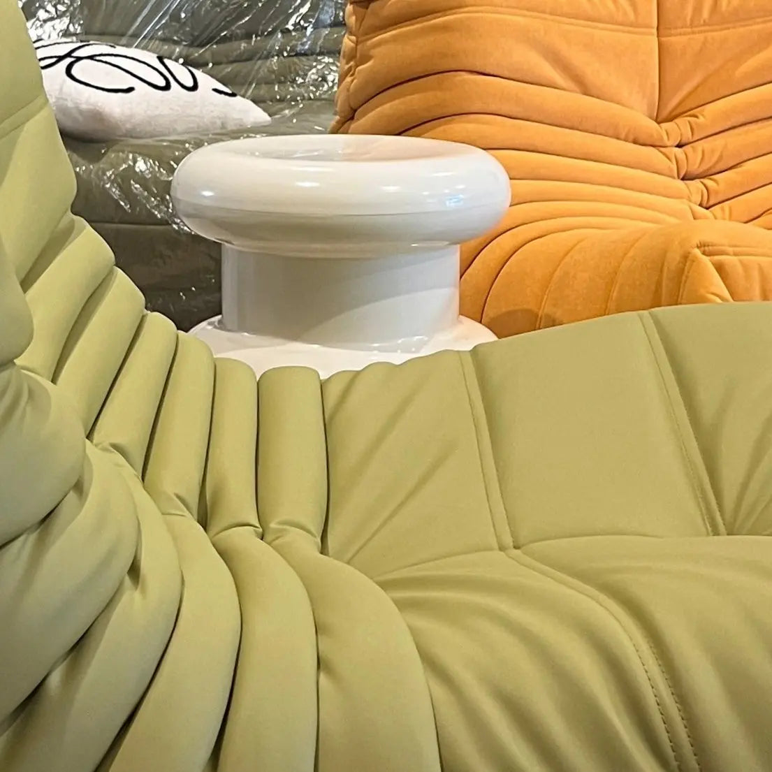 Sofa By Design Avocado Green Microfiber Leather Togo-inspired Chair Replica - Sofa By Design