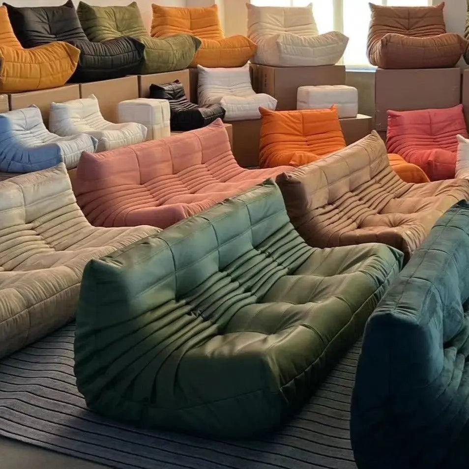 SofaByDesign Fireside Modern Retro Sofa Three Seater lazy Caterpillar Couch - Sofa By Design