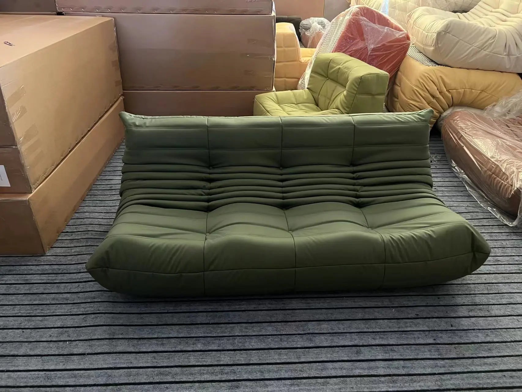 SofaByDesign Fireside Modern Retro Sofa Three Seater lazy Caterpillar Couch - Sofa By Design