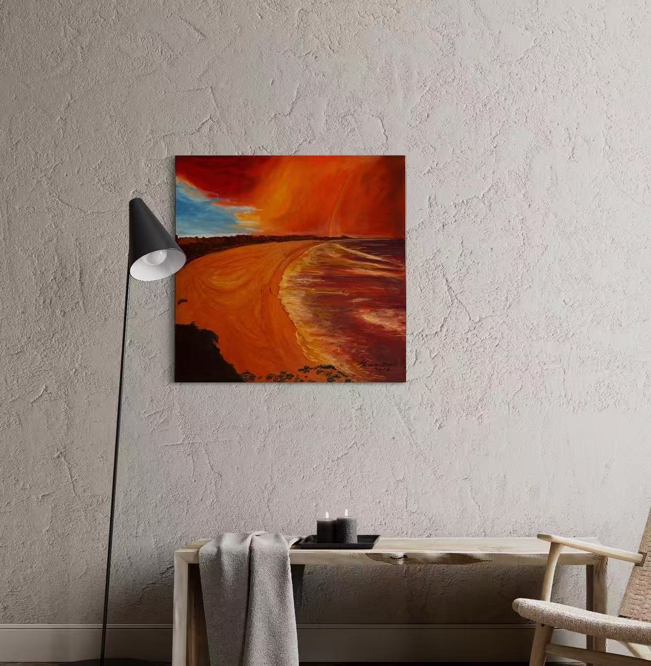 Sofa By Design Original Oil Paint Bondi Beach Dusk Hand Painted Wall Arts Sofa By Design