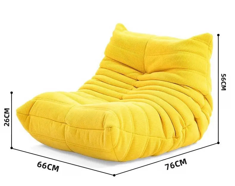 SofaByDesign Cream White/Yellow Vegan Leather Kids Sofa Single Seater - Sofa By Design