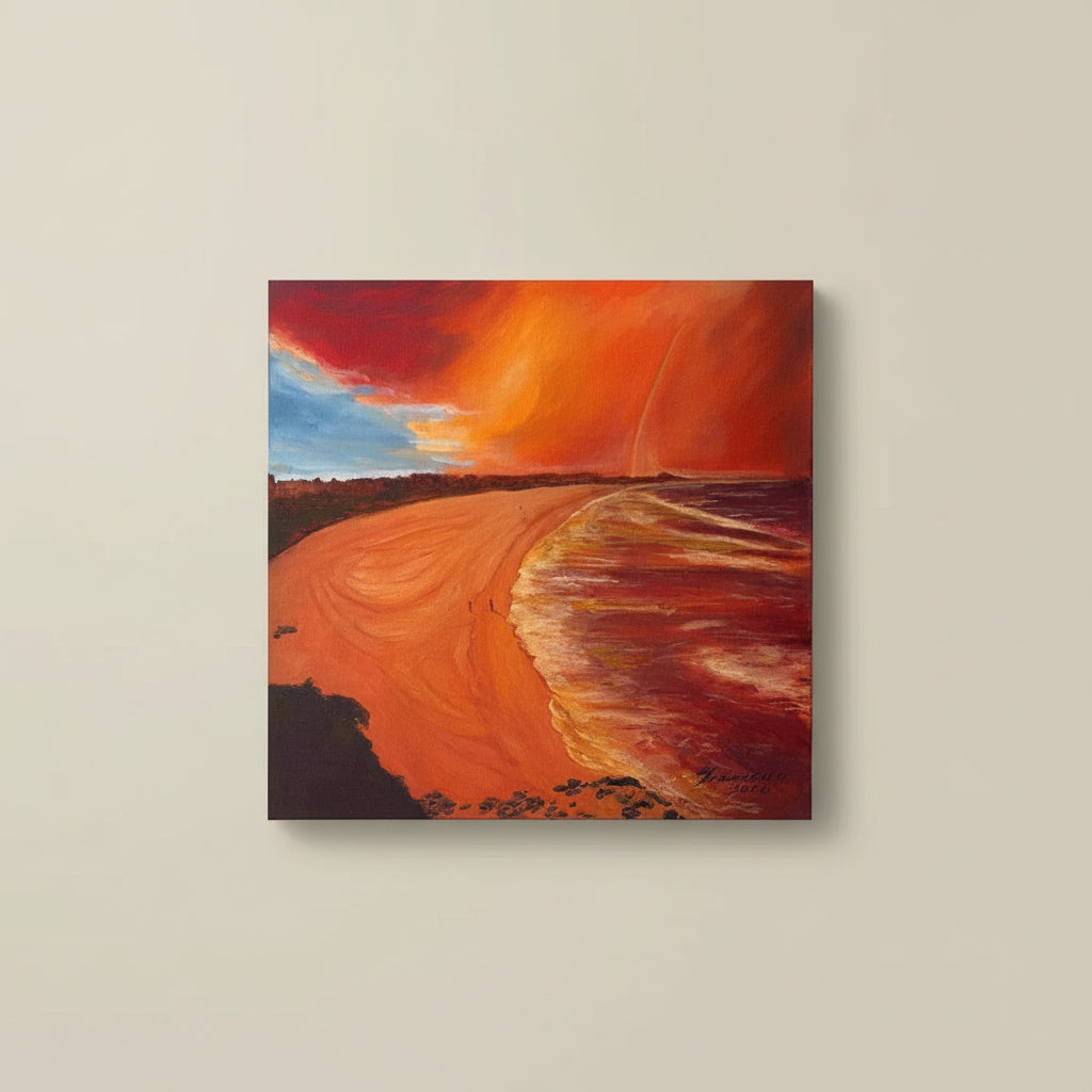 SofaByDesign Original Oil Paint Bondi Beach Dusk Hand Painted Wall Arts Sofa By Design