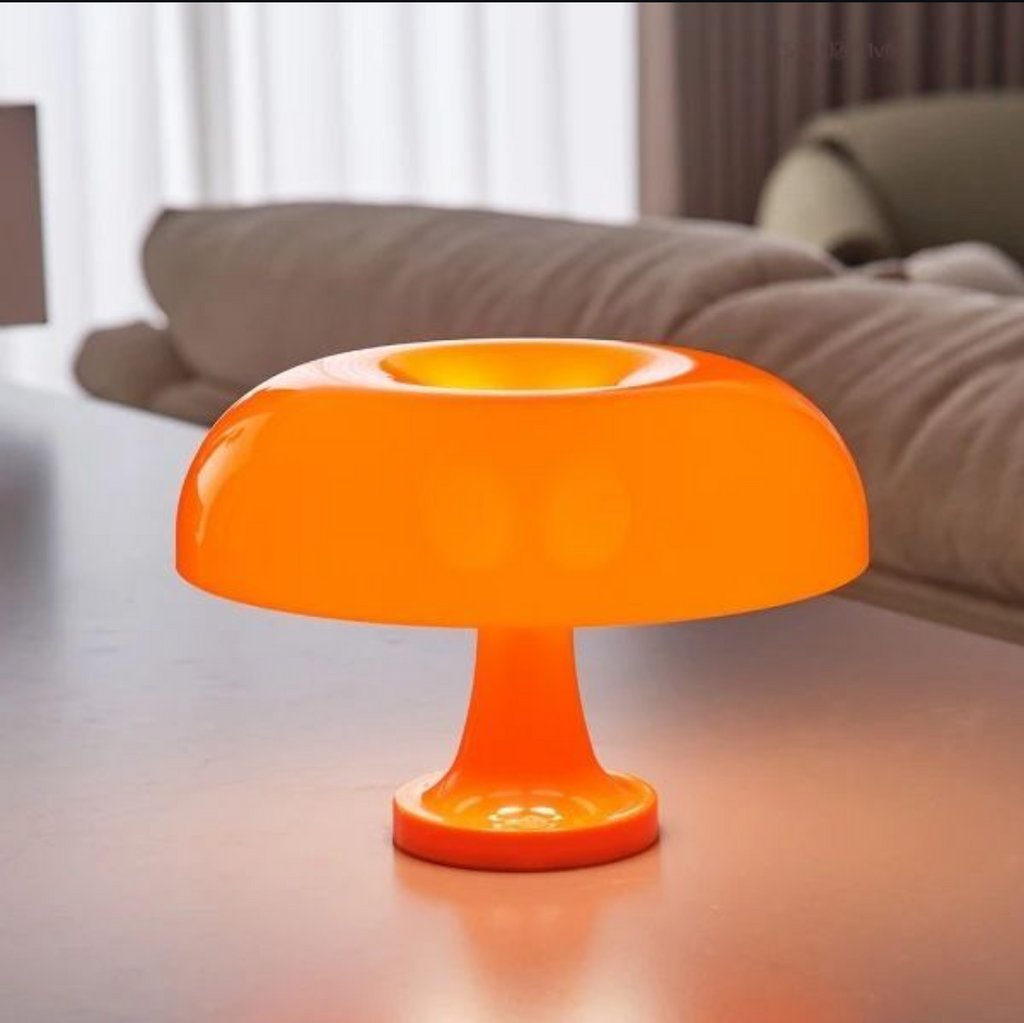 Illuminating Elegance: Rechargeable orange mushroom lamp with Adjustable Lighting Sofa By Design