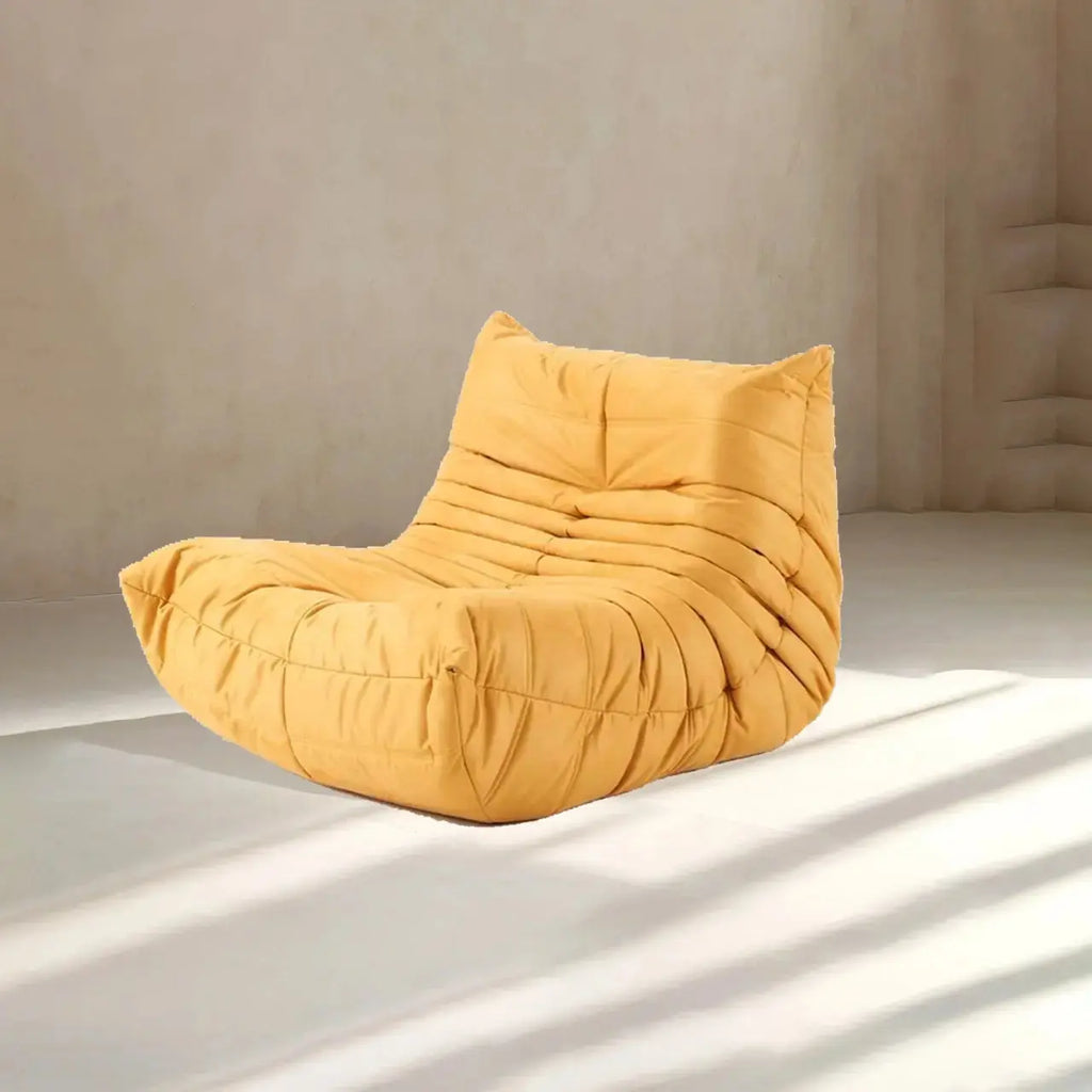 SofaByDesign Yellow Vegan Suede Fireside Sofa Single Seater modern lounge - Sofa By Design