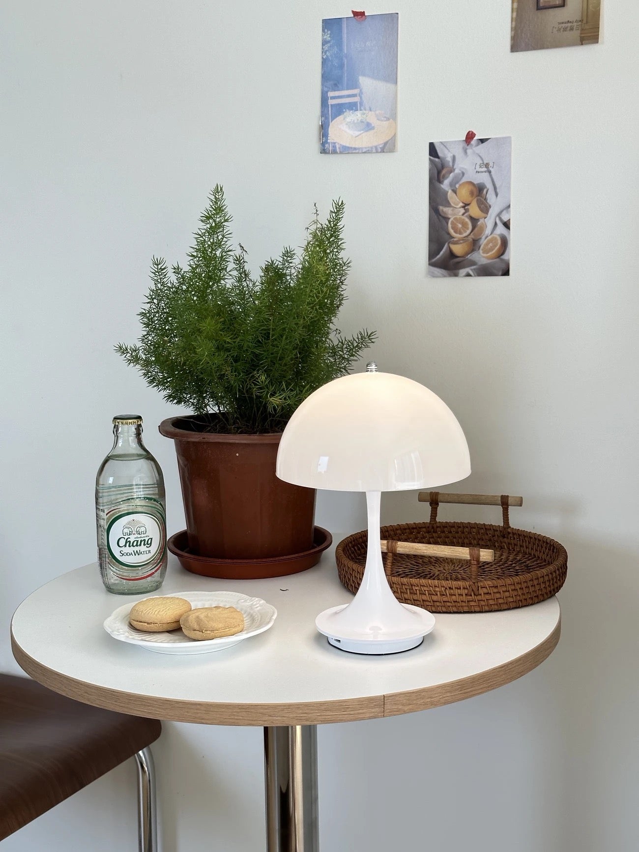 White Mushroom Portable LED rechargeable Table Lamp – Touch Lamp