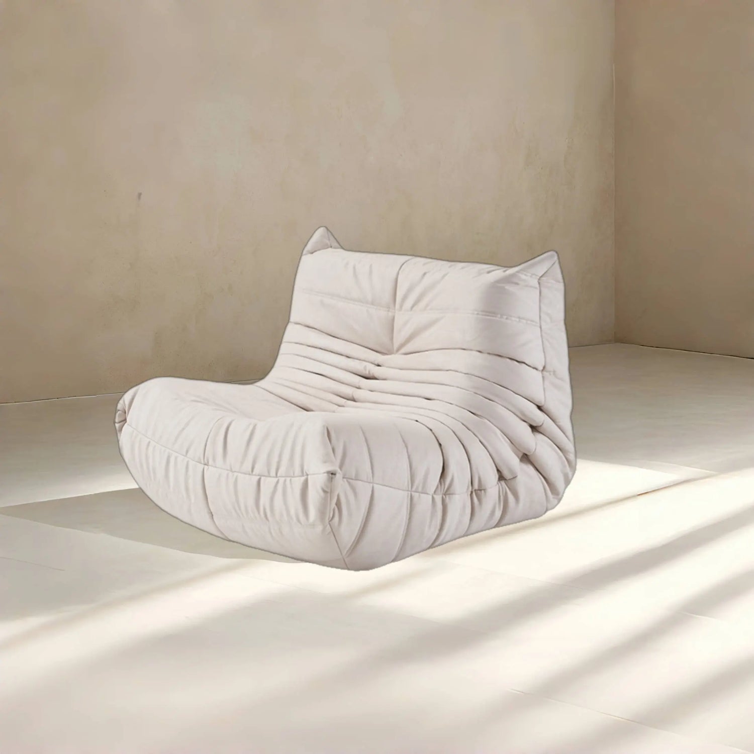 SofaByDesign Fireside Togo Sofa Chair Cream White Eco Suede - Sofa By Design