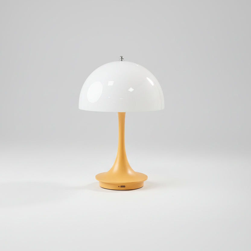 Yellow Mushroom Portable LED rechargeable Table Lamp – Mid century modern touch lamp