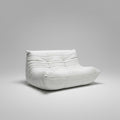 Cream white vegan suede two seater sofa product view