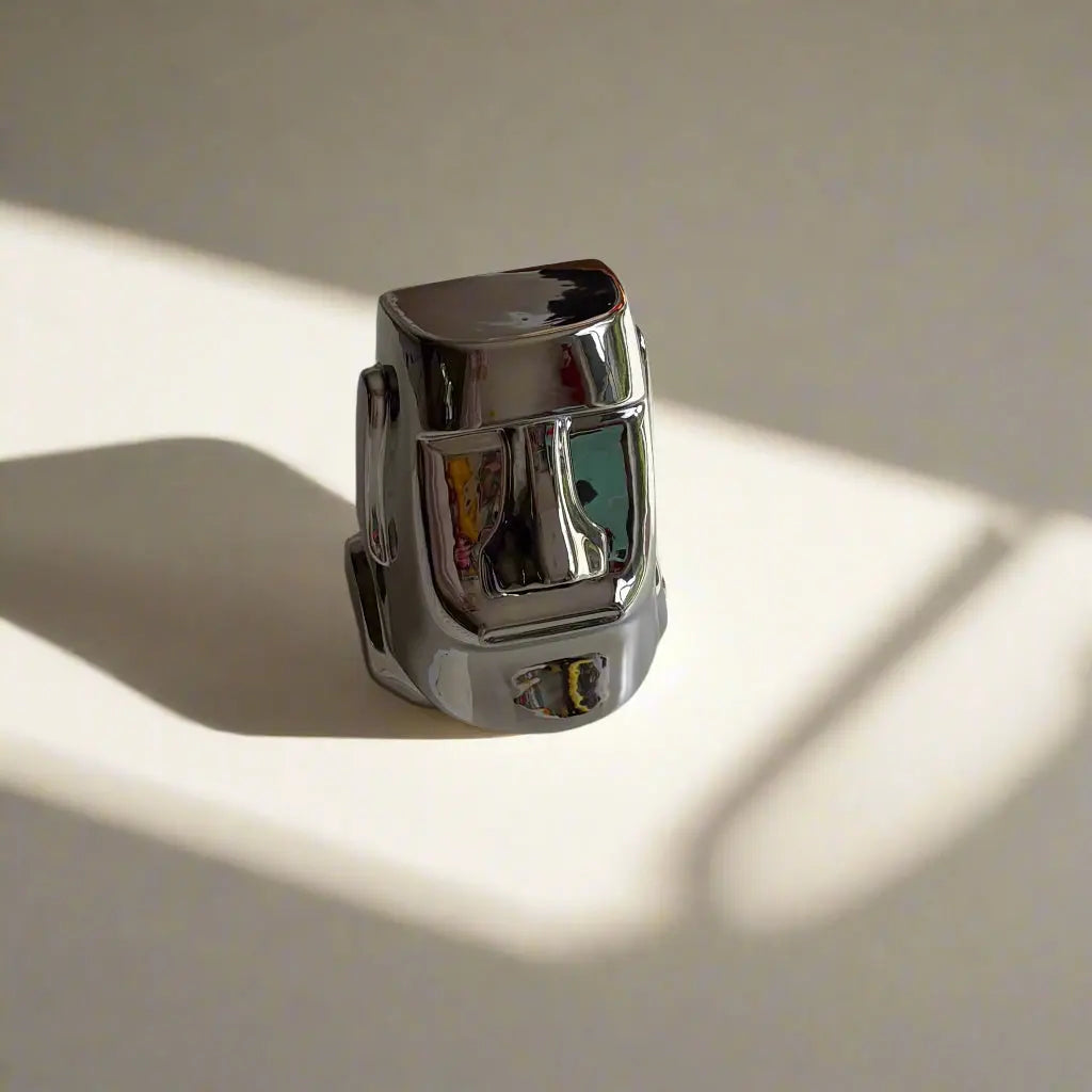 Ester Land Moai Statue Sliver Ceramic Tissue Box Hand Made Sofa By Design