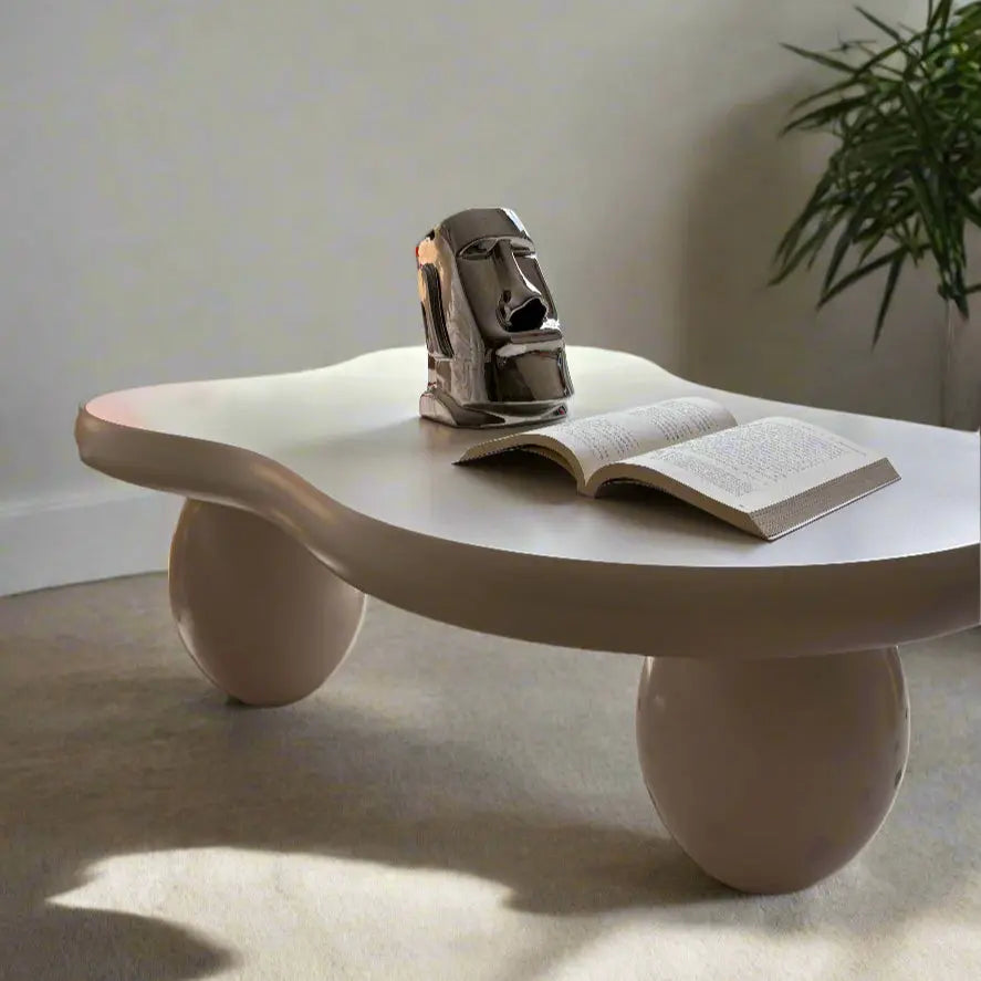 Cream White Modern Cloud Coffee Table – Sculptural Minimalist Centerpiece Sofa By Design