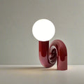 Modern Sculptural Table Lamp – Curved Resin & Glass Globe Light Sofa By Design