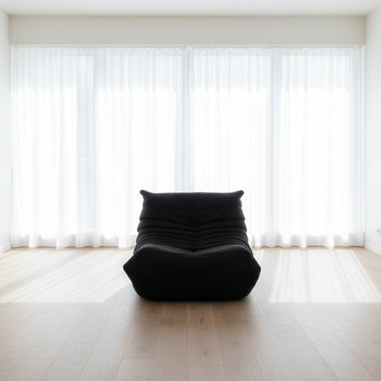 Sofa By Design Black Vegan Suede Fireside Sofa Single Seater modern lounge Sofa By Design