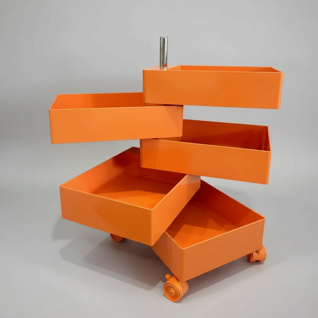 Retro Orange Rotating 5 Layers Storage Cabinet Sofa By Design