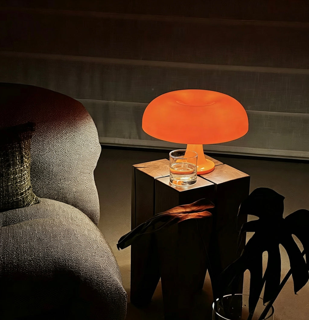 Illuminating Elegance: Rechargeable orange mushroom lamp with Adjustable Lighting
