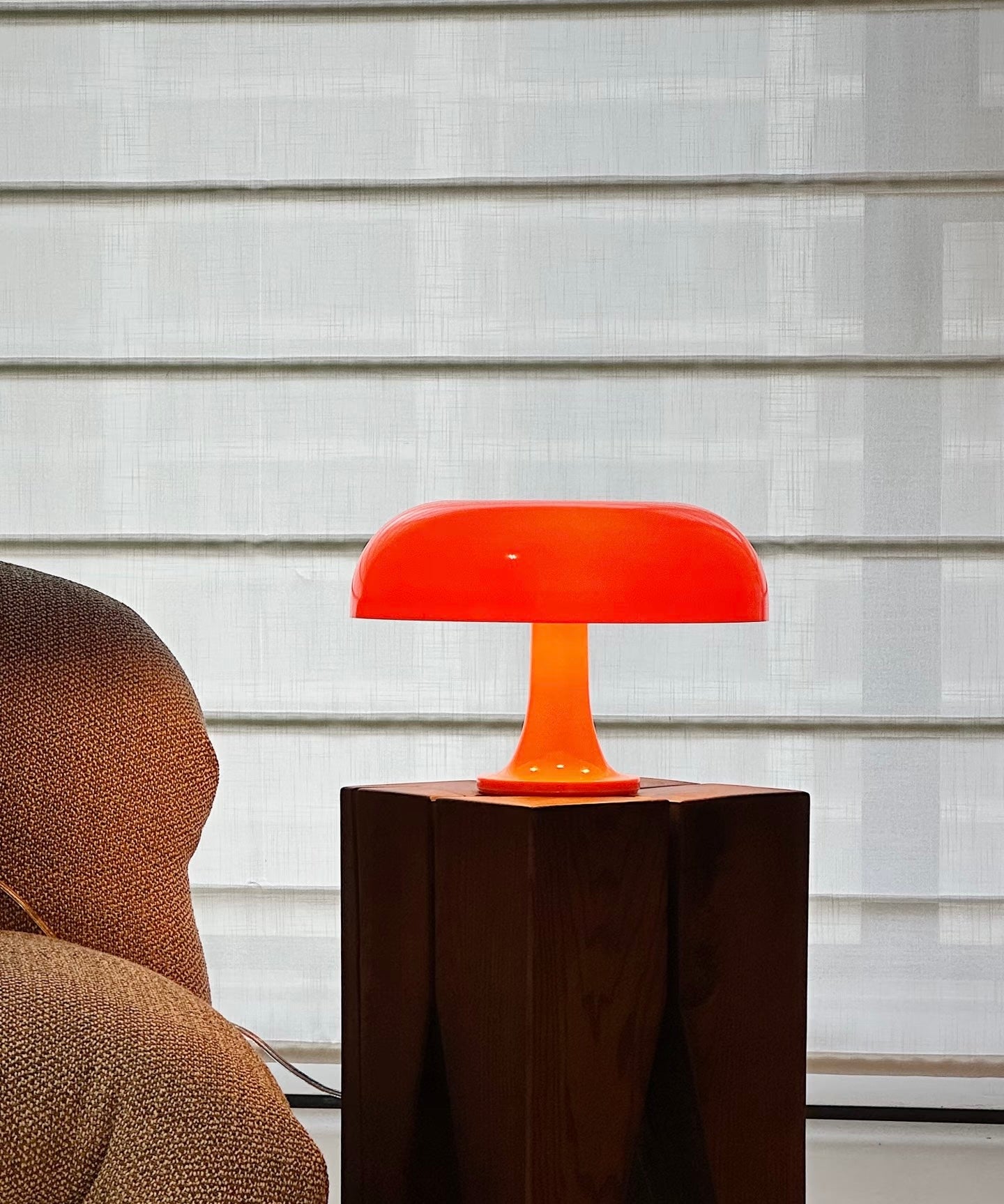 Illuminating Elegance: Rechargeable orange mushroom lamp with Adjustable Lighting
