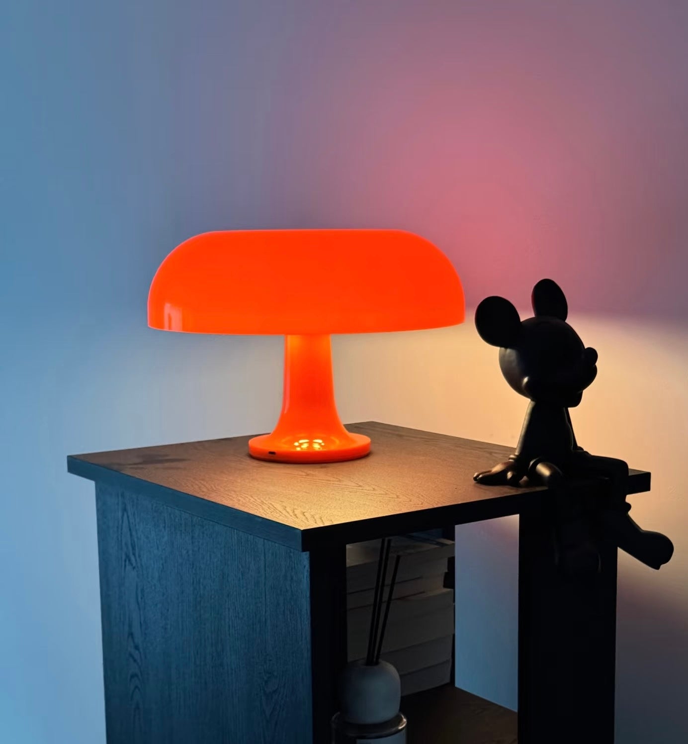 Illuminating Elegance: Rechargeable orange mushroom lamp with Adjustable Lighting