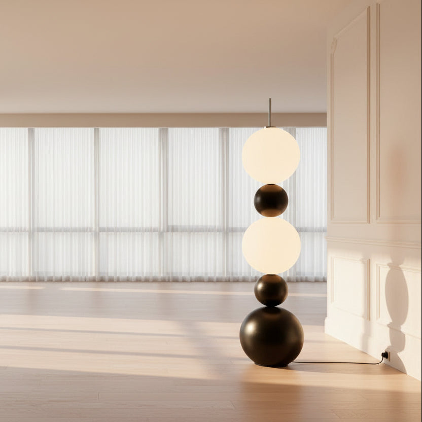 Modern black and white floor lamp Globe Floor Lamp – Luxury Minimalist LED Light Sofa By Design