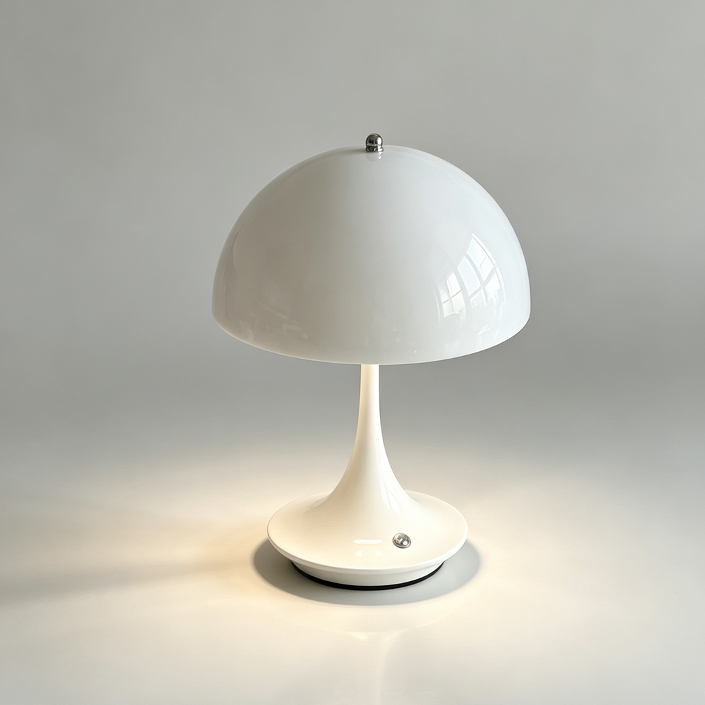 Chrome Mushroom Table Lamp – Rechargeable Touch LED