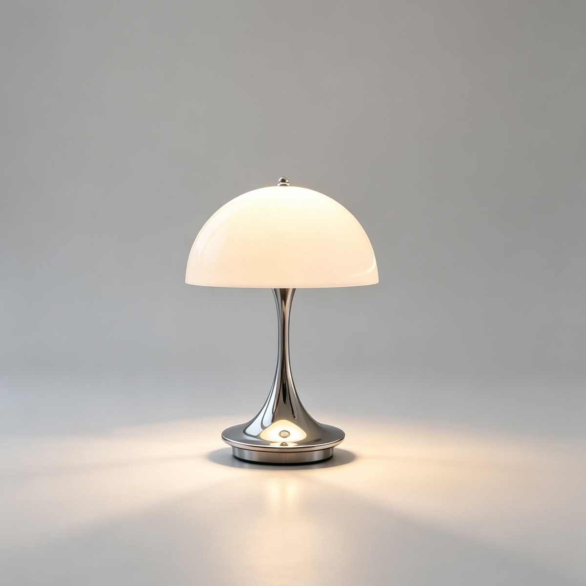 Chrome Mushroom Table Lamp – Rechargeable Touch LED