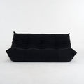 Sofa By Design Fireside Togo-Inspired Sofa Black Suede Three Seater Lounge