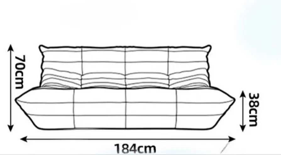 SofaByDesign Fireside Togo-Inspired Sofa Beige Three Seater Lounge Sofa By Design