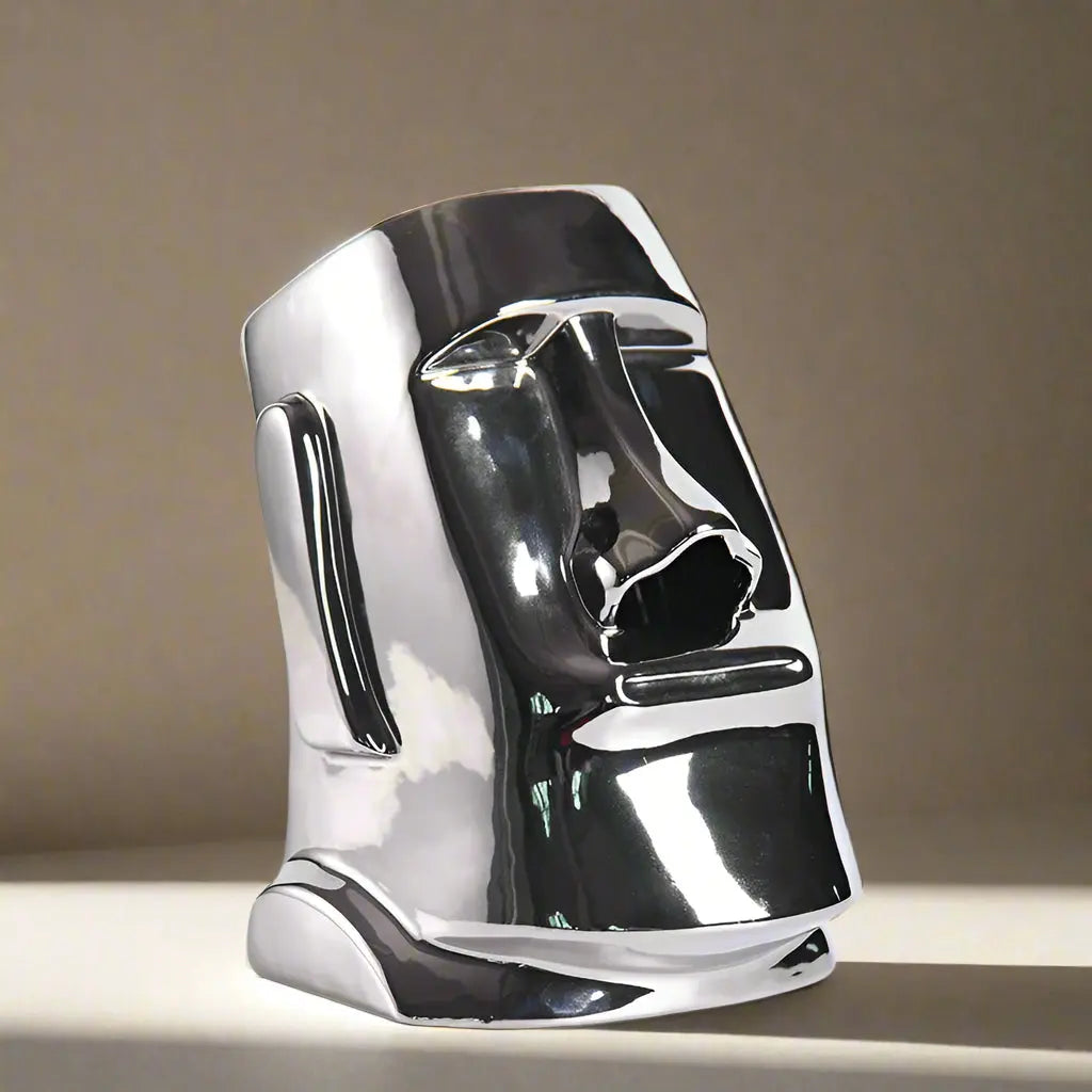 Ester Land Moai Statue Sliver Ceramic Tissue Box Hand Made Sofa By Design