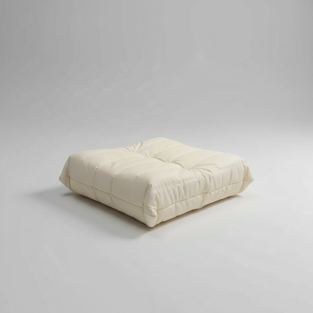 SofaByDesign Cream White/Black Fireside Sofa Ottoman - Sofa By Design