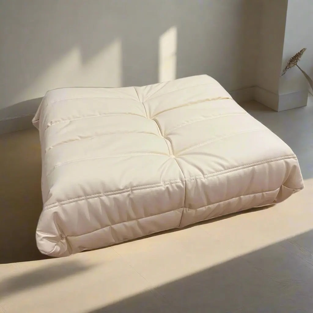 SofaByDesign Cream White/Black Fireside Sofa Ottoman - Sofa By Design