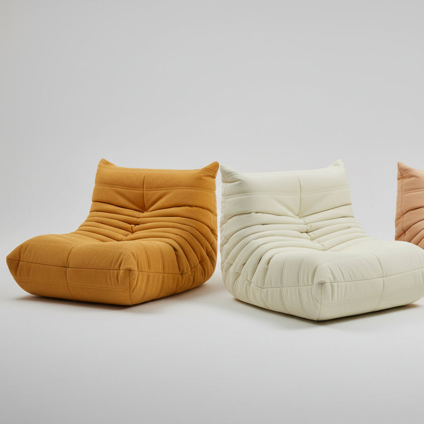 SofaByDesign Cream White/Yellow Vegan Leather Kids Sofa Single Seater - Sofa By Design