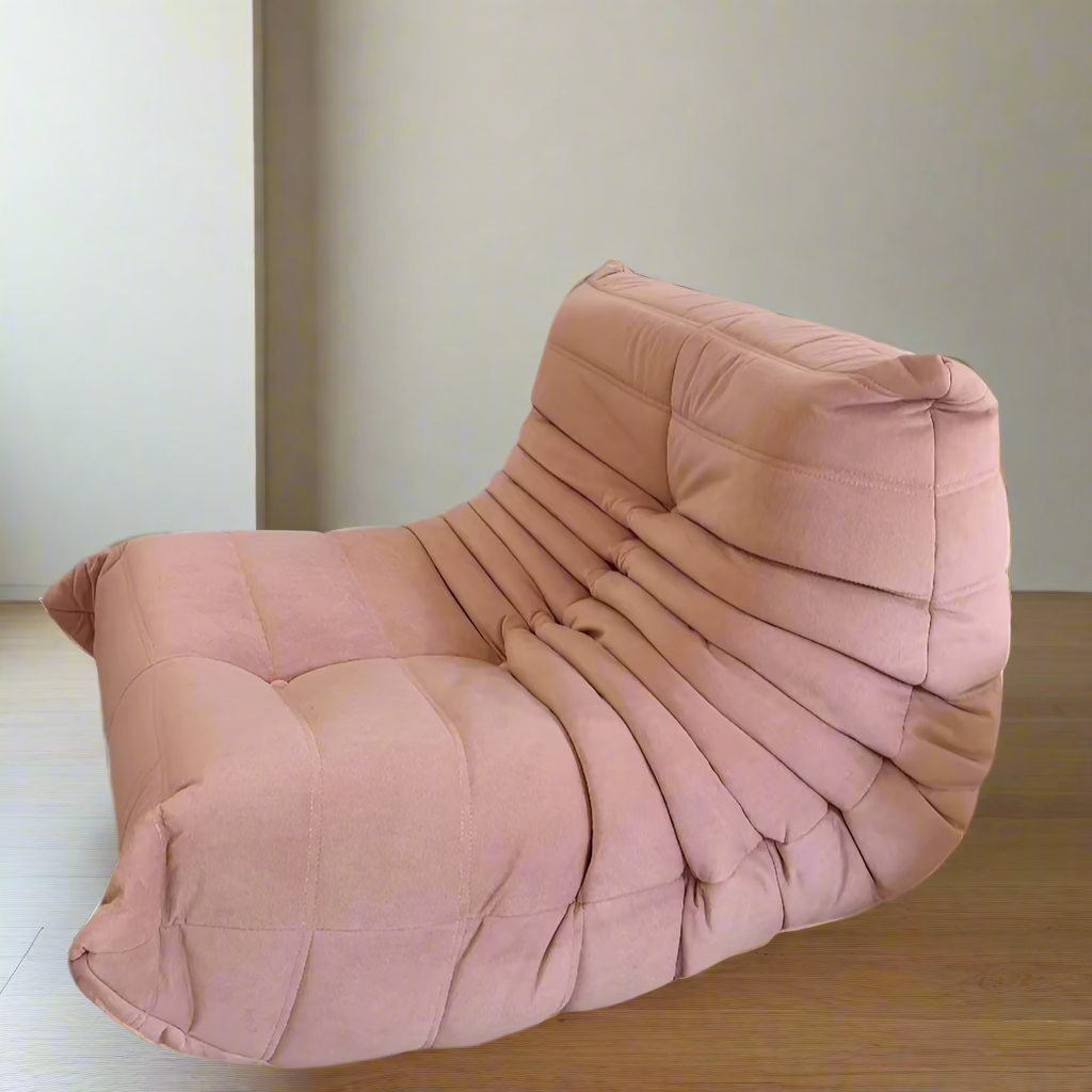 SofaByDesign Pink Vegan Suede Fireside Sofa Single Seater modern lounge - Sofa By Design