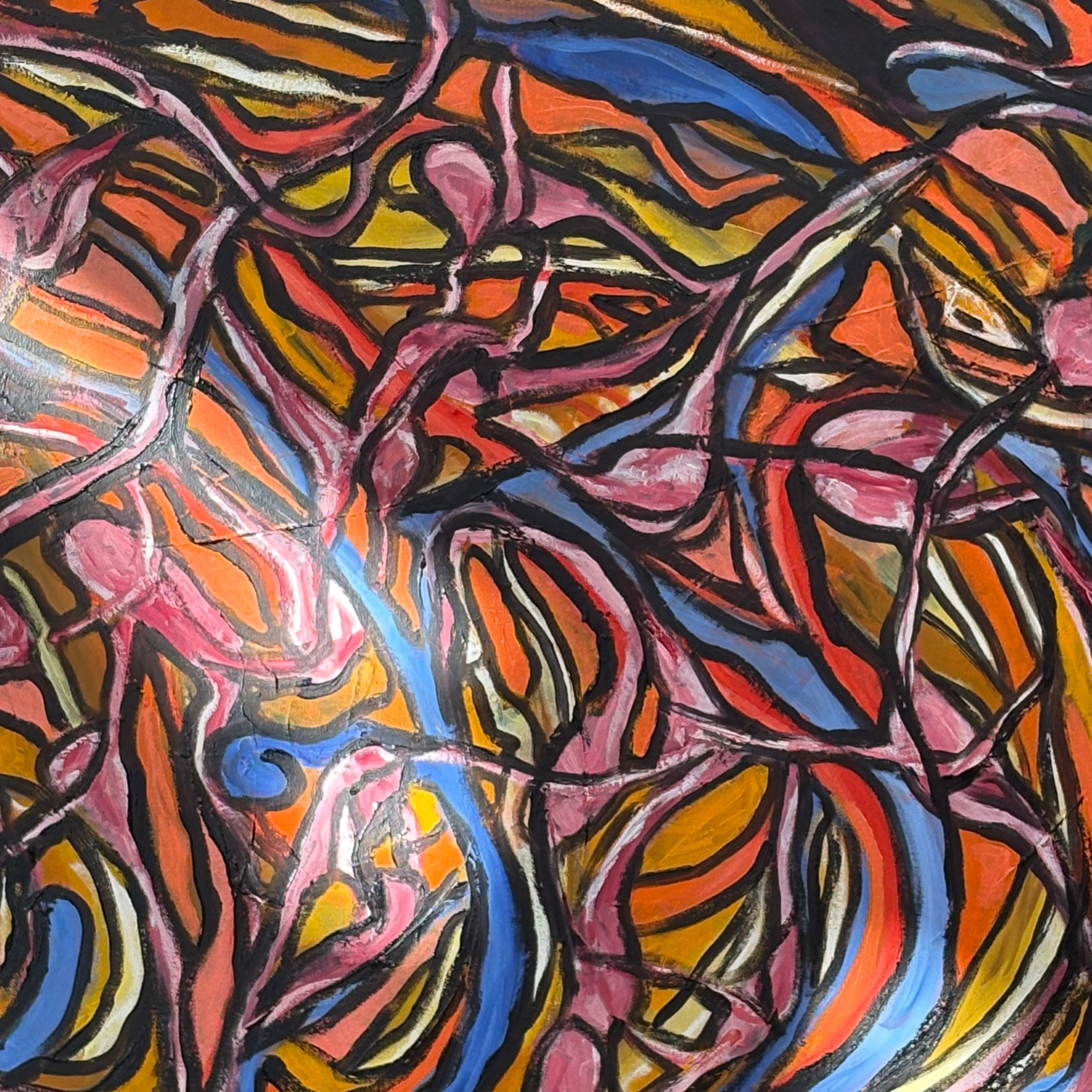 "The Dance of Life" – Tangled Energy Abstract expressionism painting Sofa By Design