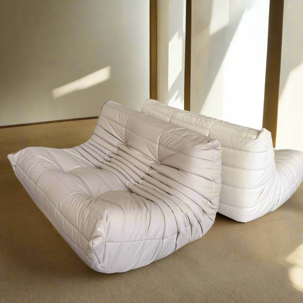 Sofa By Design Fireside Sofa Beige Vegan Leather Two Seater Sofa Sofa By Design