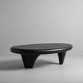 Asymmetrical Tripod Black Oval Coffee Table Fiberglass Sofa By Design