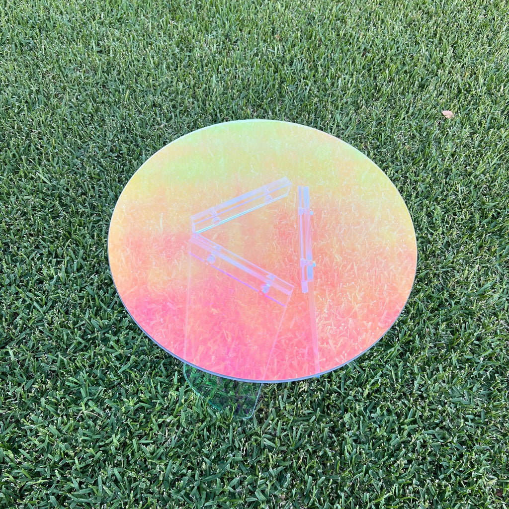 Round Side Table Transparent Colourful Acyclic Coffee Table Sofa By Design