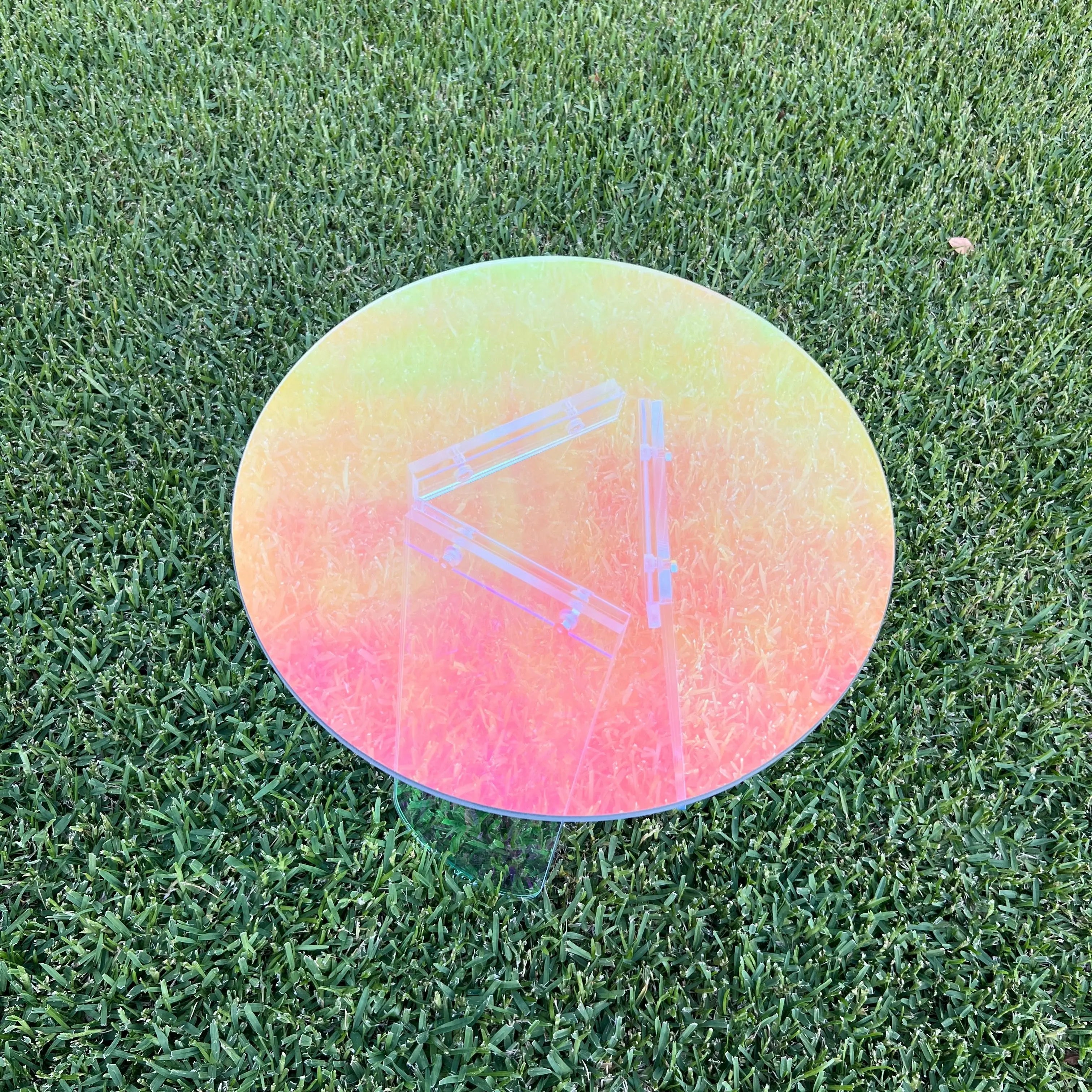 Round Side Table Transparent Colourful Acyclic Coffee Table Sofa By Design