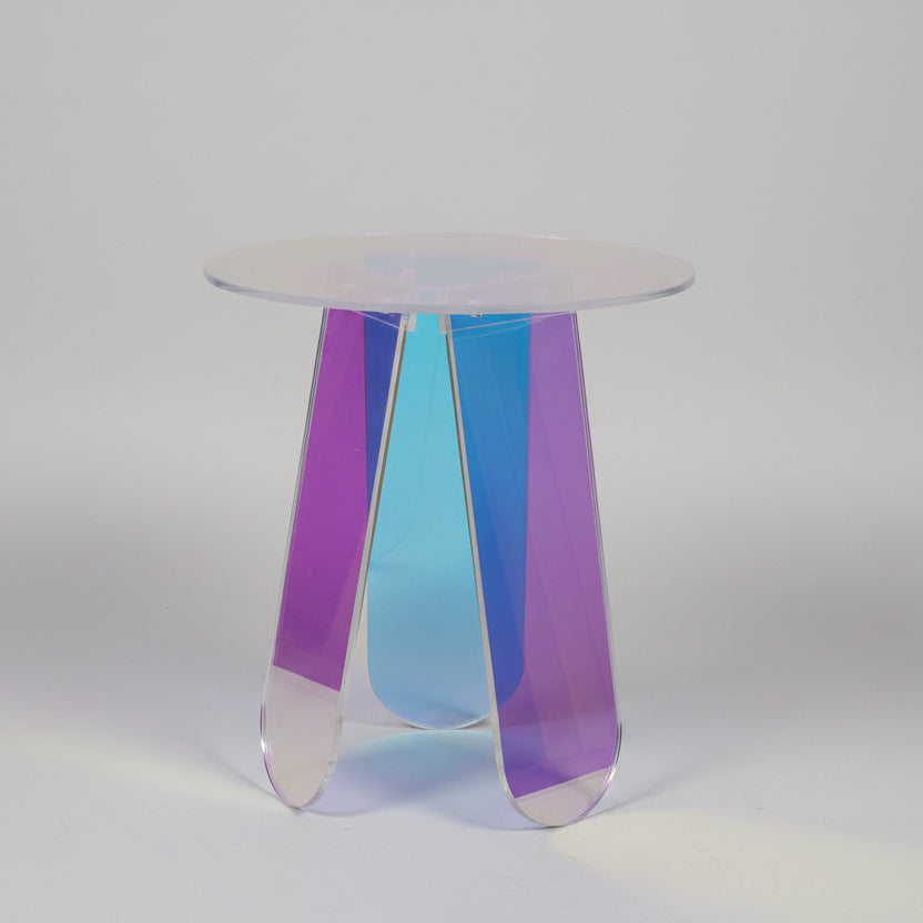 Round Side Table Transparent Colourful Acyclic Coffee Table Sofa By Design