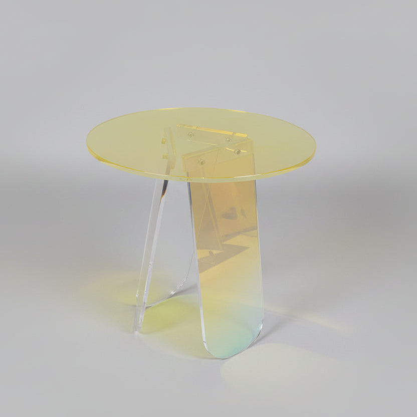 Round Side Table Transparent Colourful Acyclic Coffee Table Sofa By Design