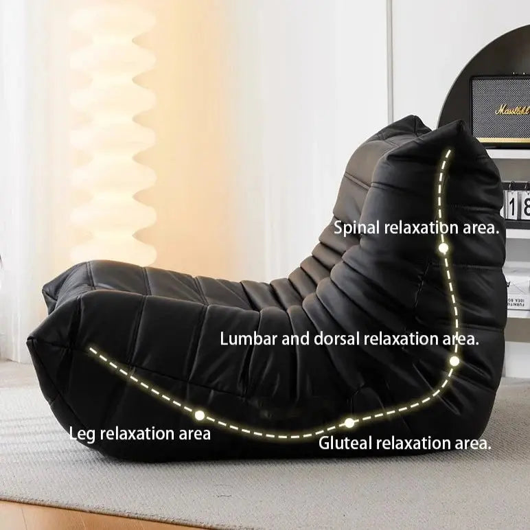 SofaByDesign Black Vegan Leather Fireside Sofa Single Seater Modern Lounge Replica TopTasteLife