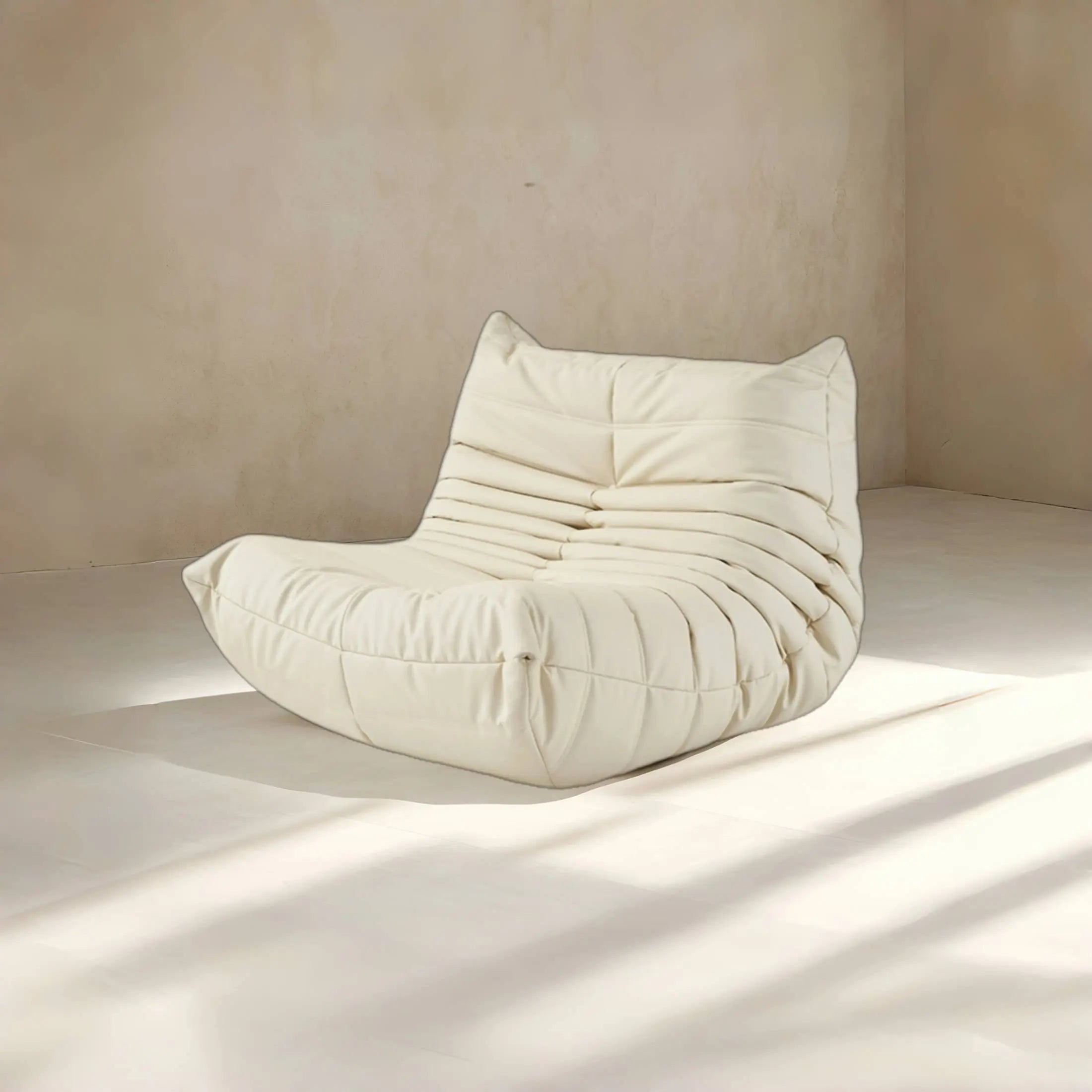 SofaByDesign Cream White Vegan Leather Fireside Sofa Single Armchair - Sofa By Design