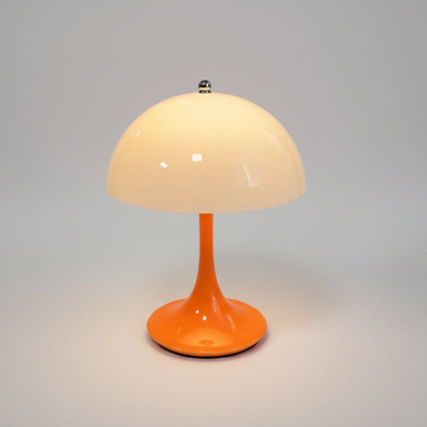 Orange Mushroom Portable LED rechargeable Table Lamp – Artistic Touch Lamp