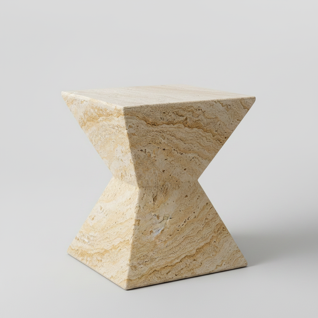 Modern Sculptural Side Table – Twisted Tri-Form Accent Piece