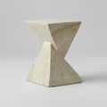 Modern Sculptural Side Table – Twisted Tri-Form Accent Piece