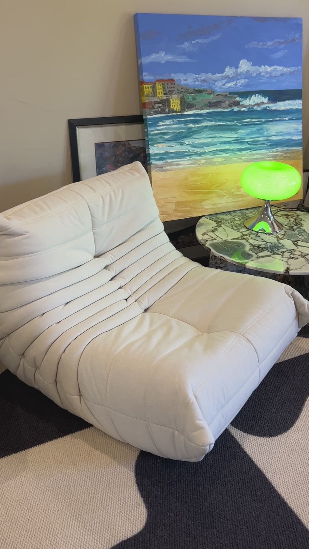 SofaByDesign Fireside Togo Sofa Chair Cream White Eco Suede